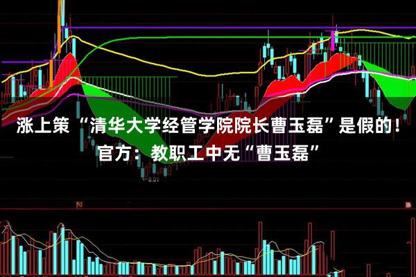 涨上策 “清华大学经管学院院长曹玉磊”是假的！官方：教职工中无“曹玉磊”