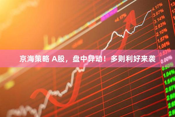 京海策略 A股，盘中异动！多则利好来袭