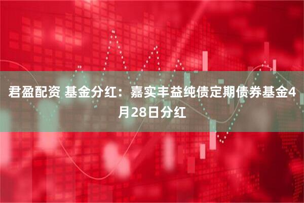 君盈配资 基金分红：嘉实丰益纯债定期债券基金4月28日分红