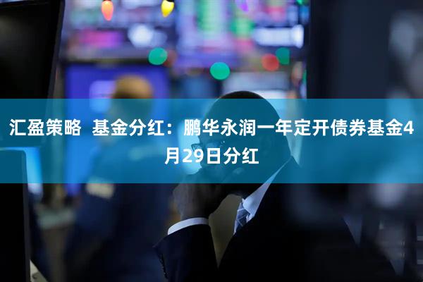 汇盈策略  基金分红：鹏华永润一年定开债券基金4月29日分红